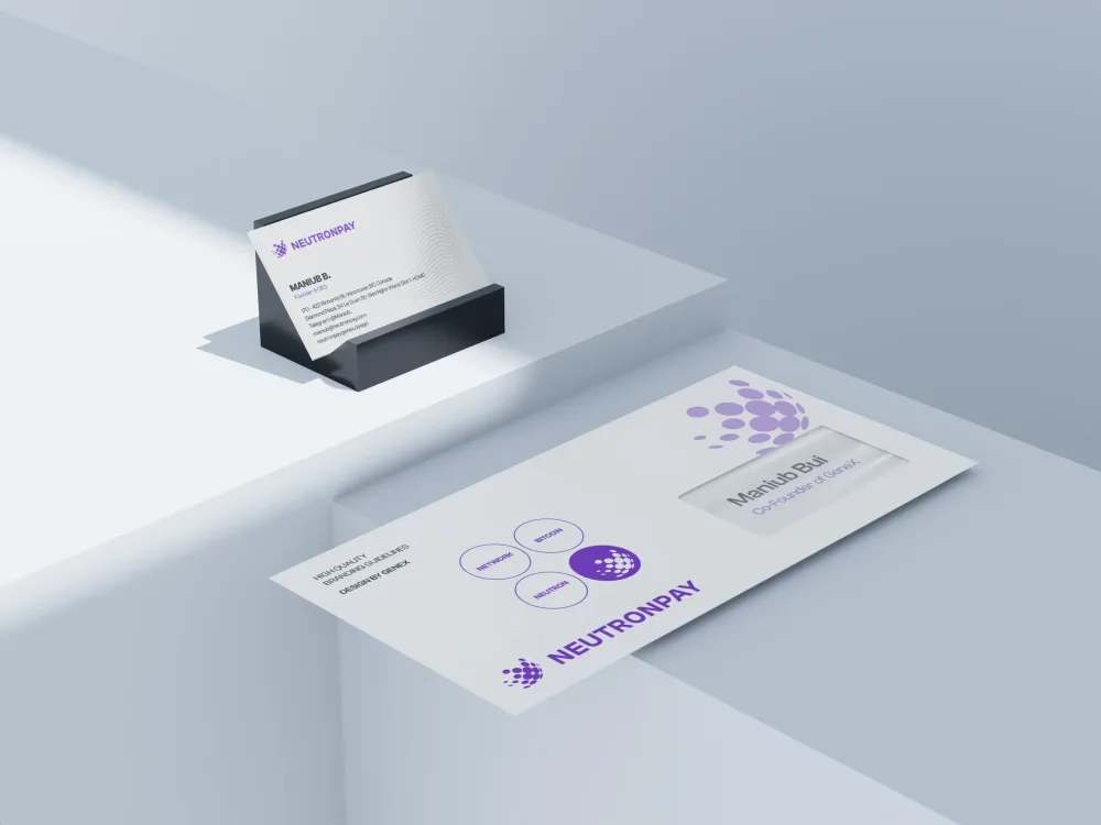 XNOR Group case study – Neutronpay brand identity & development of envelope and business card